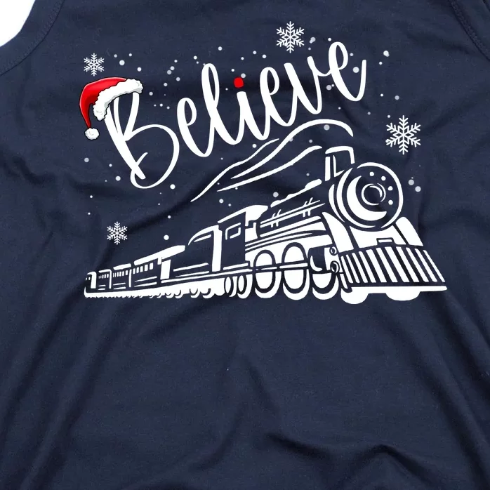 Believe Christmas Train Holiday Tank Top