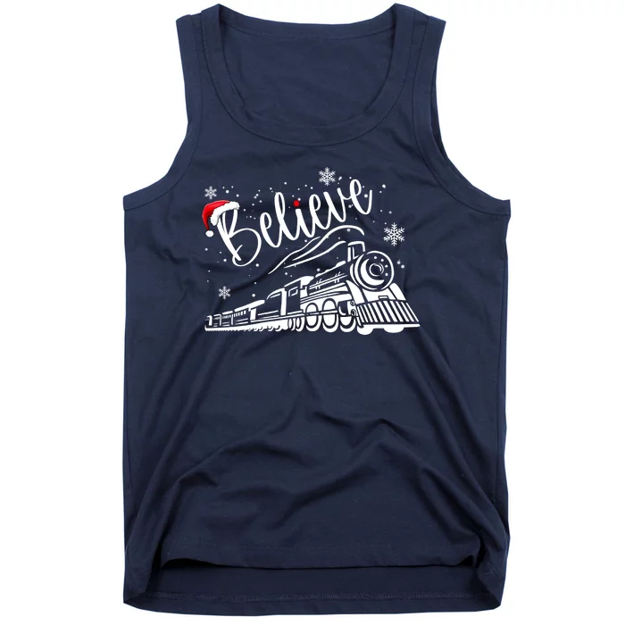 Believe Christmas Train Holiday Tank Top