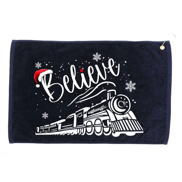 Believe Christmas Train Holiday Grommeted Golf Towel