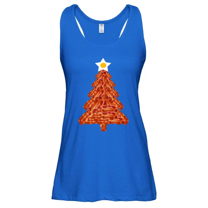 Bacon Christmas Tree Gift Breakfast Holiday Egg Star Holiday Gift Ladies Essential Flowy Tank