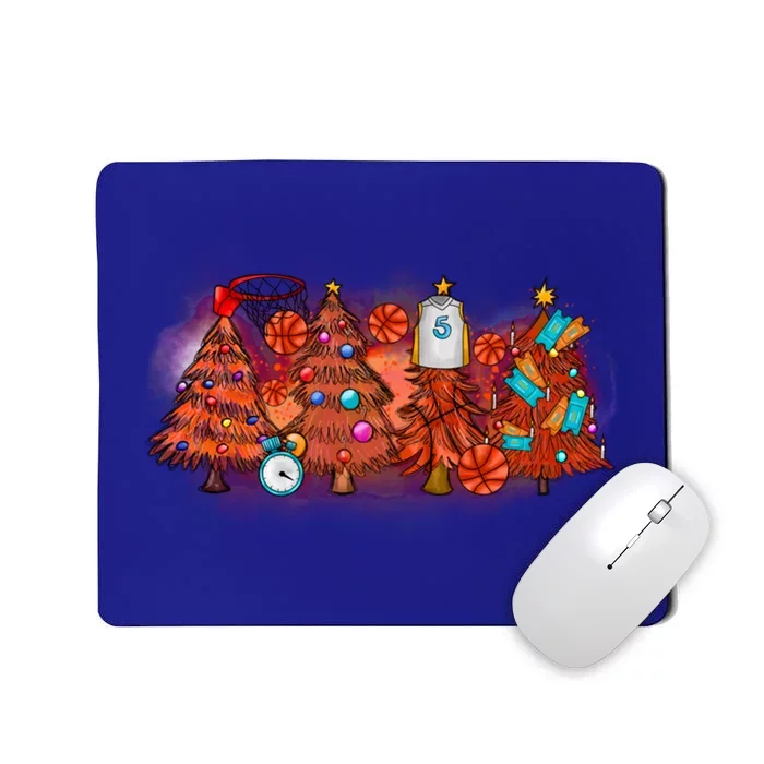 Basketball Christmas Tree Merry Christmas Basketball Lover Gift Mousepad