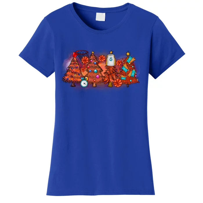 Basketball Christmas Tree Merry Christmas Basketball Lover Gift Women's T-Shirt