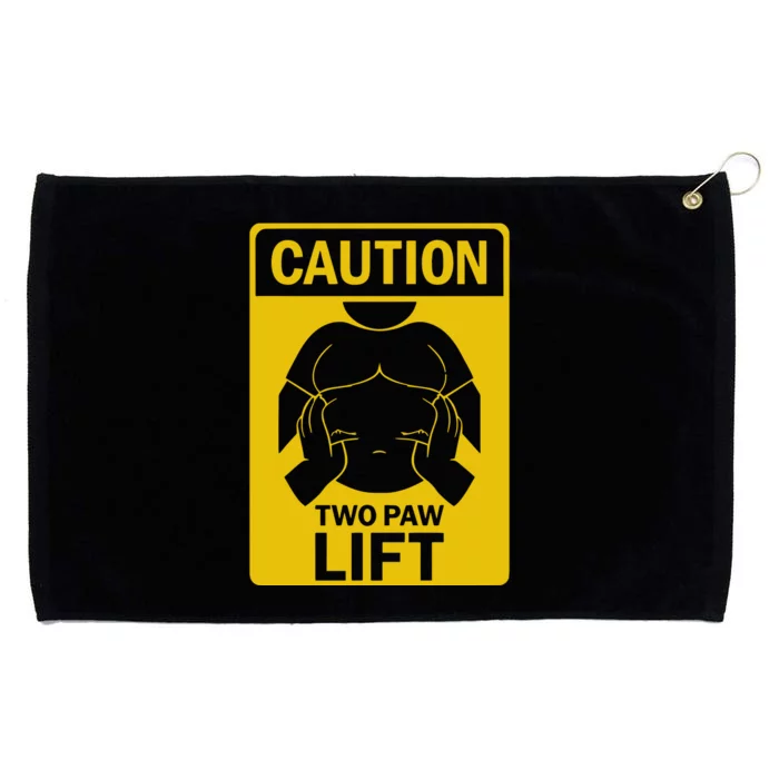 Burrlife Caution Two Paw Lift Grommeted Golf Towel