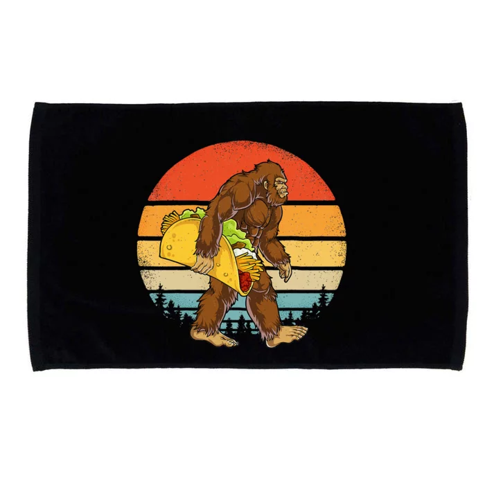 Bigfoot Carrying Taco Funny Cinco de Mayo Sasquatch Microfiber Hand Towel