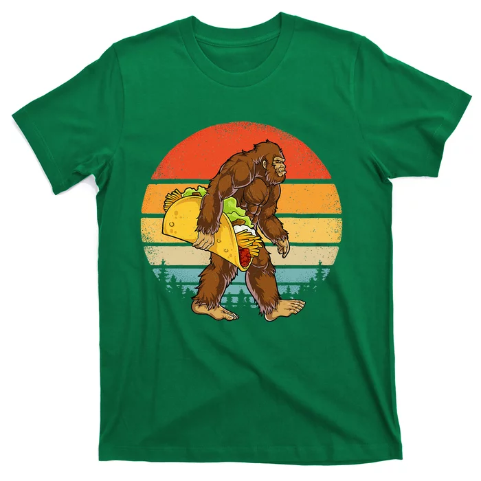 Bigfoot Carrying Taco Funny Cinco de Mayo Sasquatch T-Shirt