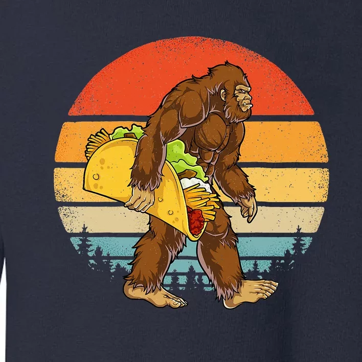 Bigfoot Carrying Taco Funny Cinco de Mayo Sasquatch Toddler Sweatshirt