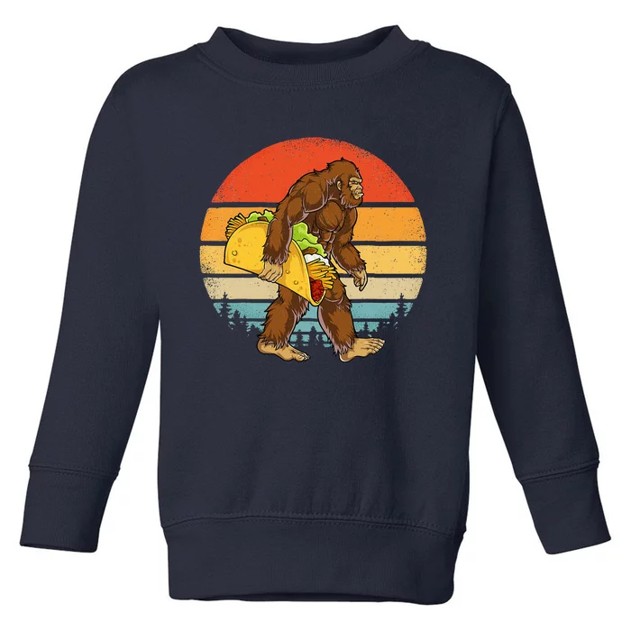 Bigfoot Carrying Taco Funny Cinco de Mayo Sasquatch Toddler Sweatshirt