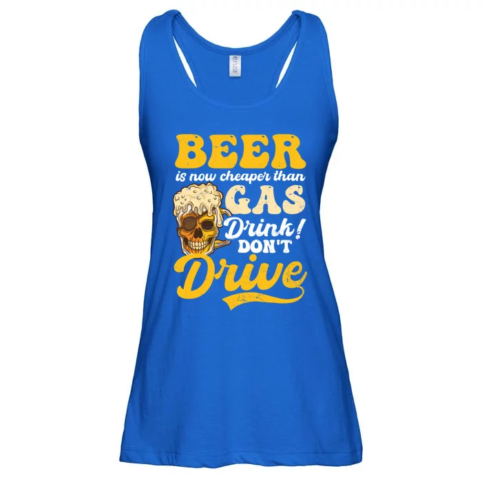 Beer Cheaper Than Gas Design Bbq Beer Freedom Gift Ladies Essential Flowy Tank