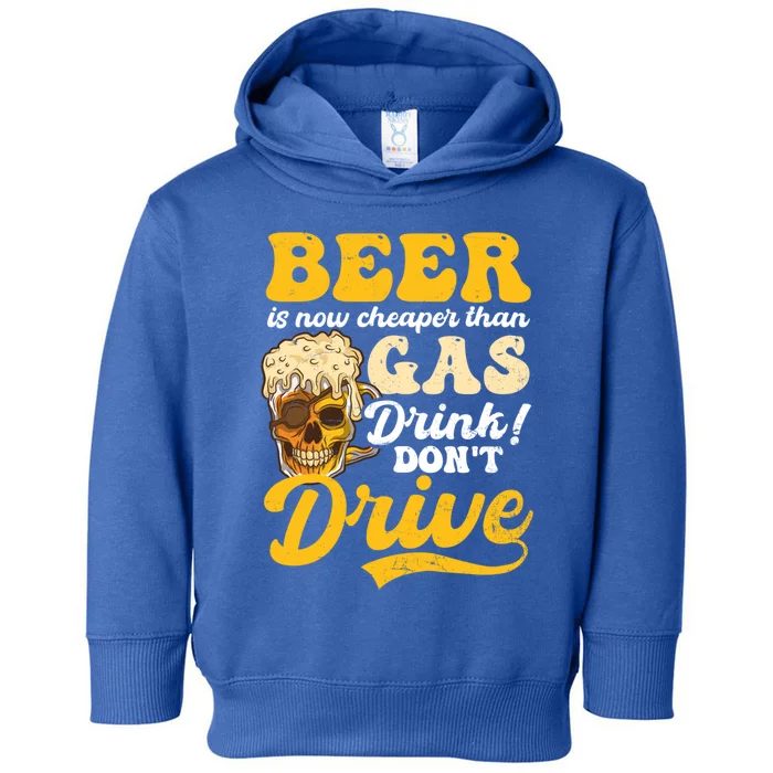 Beer Cheaper Than Gas Design Bbq Beer Freedom Gift Toddler Hoodie