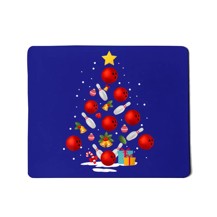 Bowling Christmas Tree Funny Xmas Family Matching Gift Mousepad