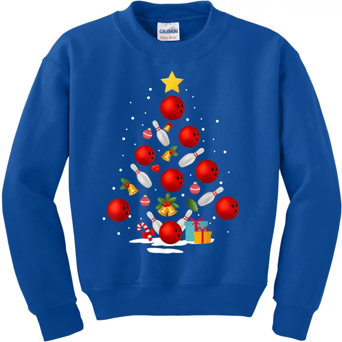 Bowling Christmas Tree Funny Xmas Family Matching Gift Kids Sweatshirt