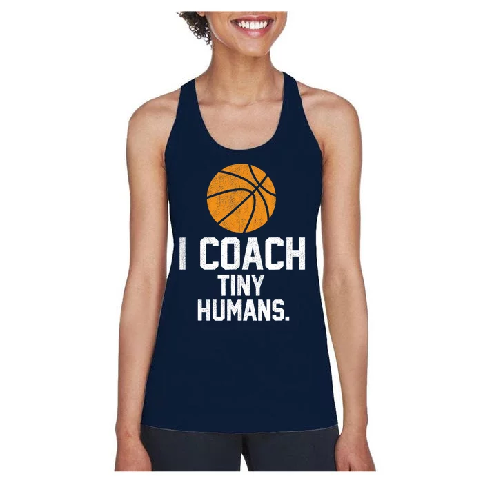 Basketball Coach Tiny Humans Sports Gift Women's Racerback Tank