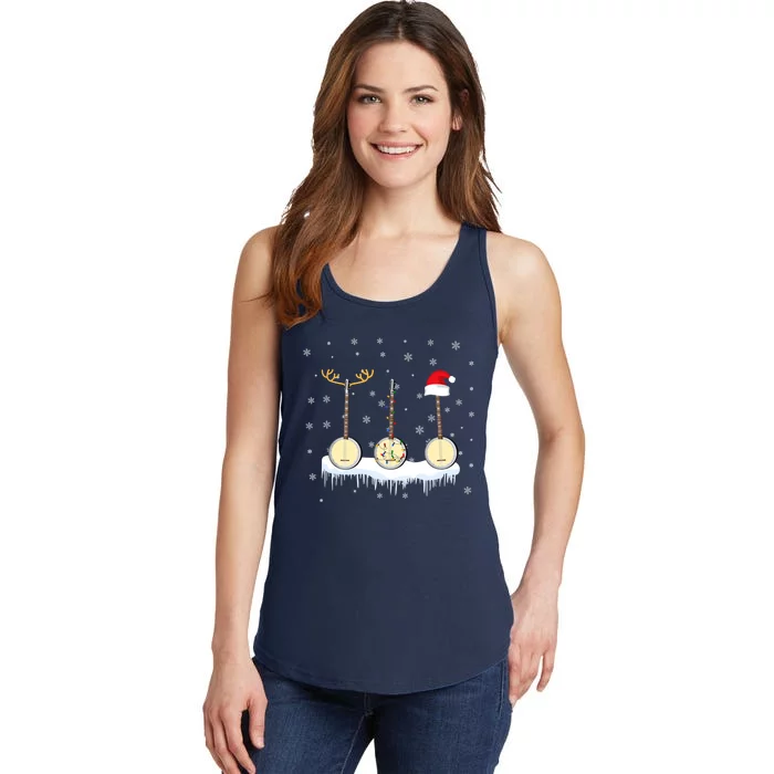 Banjo Christmas Tree With Santa Hat Xmas Ladies Essential Tank