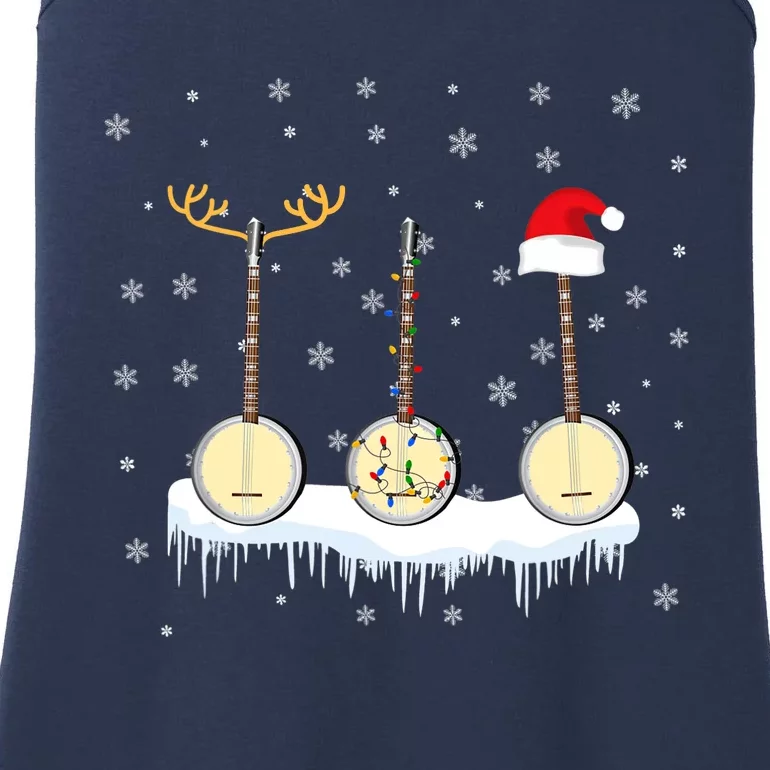 Banjo Christmas Tree With Santa Hat Xmas Ladies Essential Tank