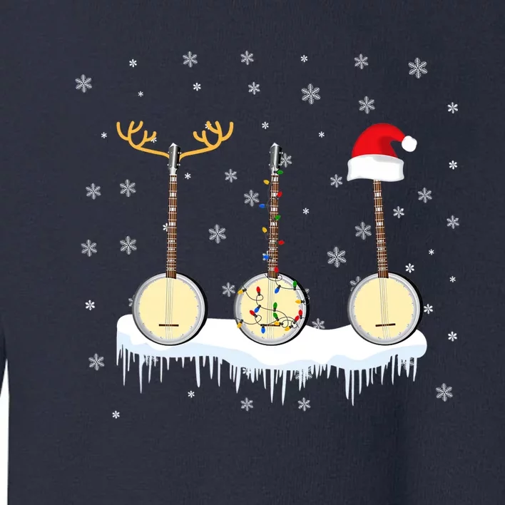 Banjo Christmas Tree With Santa Hat Xmas Toddler Sweatshirt