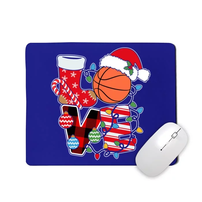 Basketball Christmas Tree Lights Cute Basketball Player Xmas Gift Mousepad