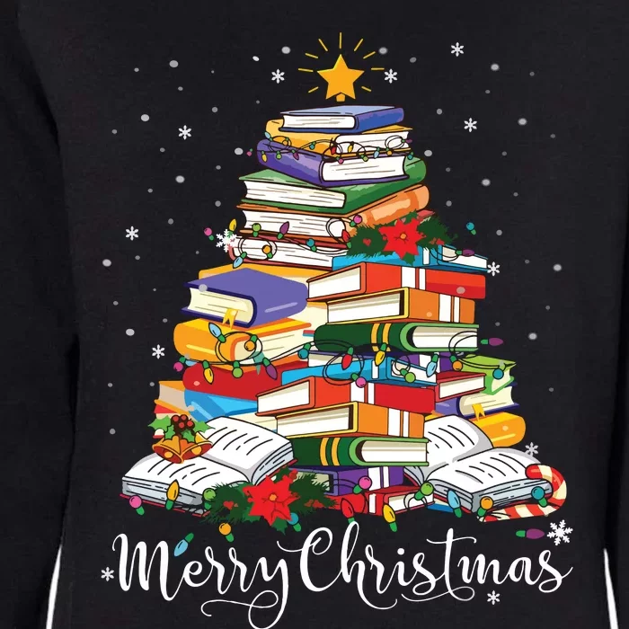 Books Christmas Tree Funny Love Reading Book Lover Librarian Womens California Wash Sweatshirt