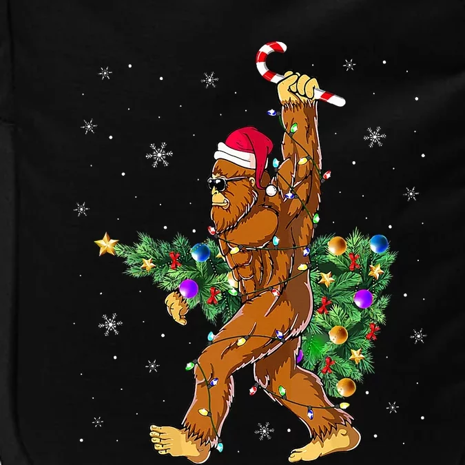 Bigfoot Christmas Tree Lights XmasSasquatch Lovers Impact Tech Backpack