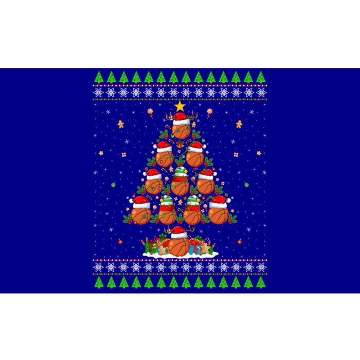 Basketball Christmas Tree Ugly Sweater Santa Basketball Xmas Funny Gift Bumper Sticker