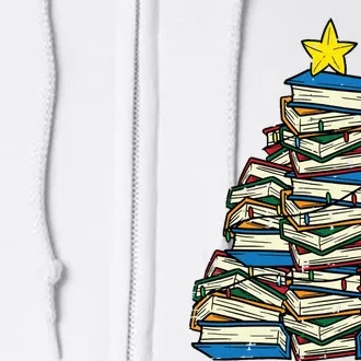 Books Christmas Tree Reading Xmas Teacher Librarian Full Zip Hoodie