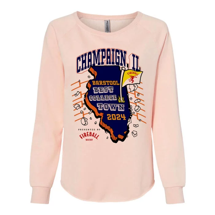 Best College Town Champaign Womens California Wash Sweatshirt