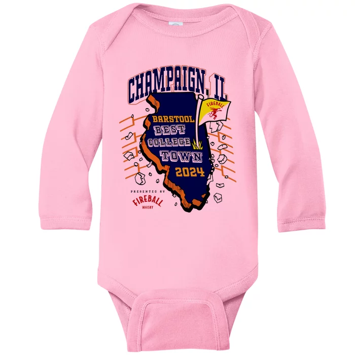 Best College Town Champaign Baby Long Sleeve Bodysuit