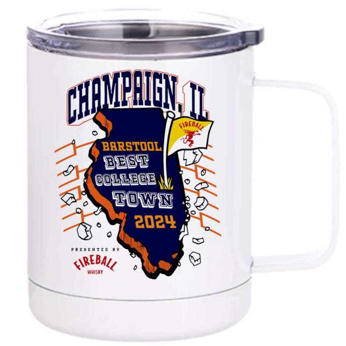 Best College Town Champaign Front & Back 12oz Stainless Steel Tumbler Cup