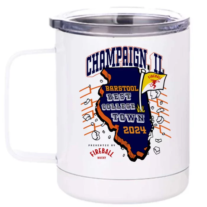 Best College Town Champaign Front & Back 12oz Stainless Steel Tumbler Cup