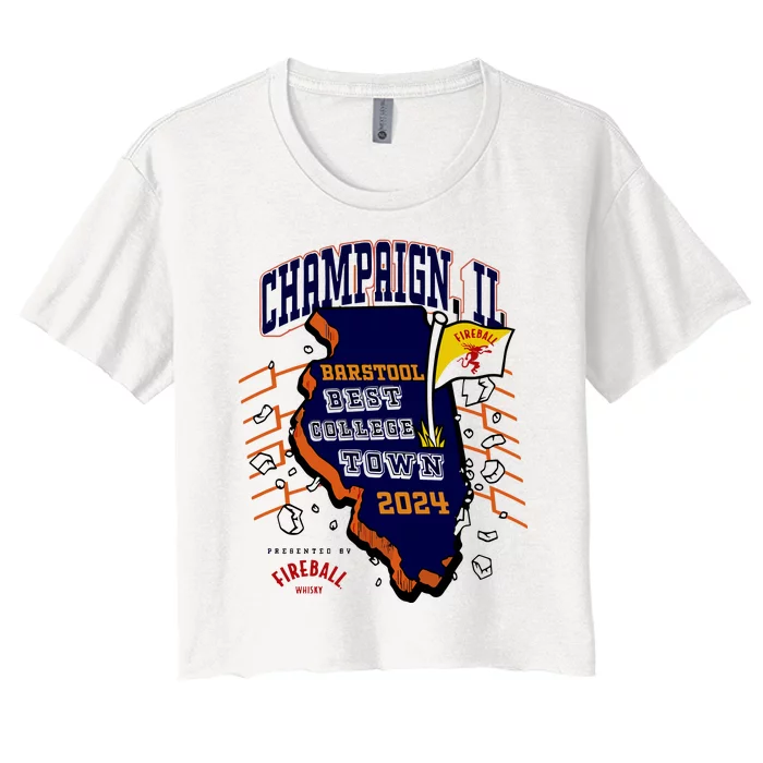 Best College Town Champaign Women's Crop Top Tee