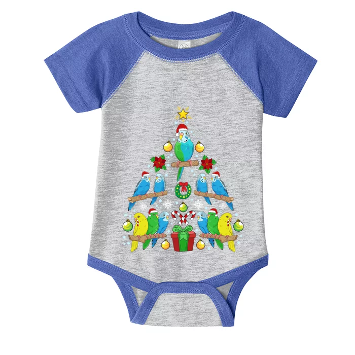 Budgie Christmas Tree Bird Christmas Present Gift Infant Baby Jersey Bodysuit