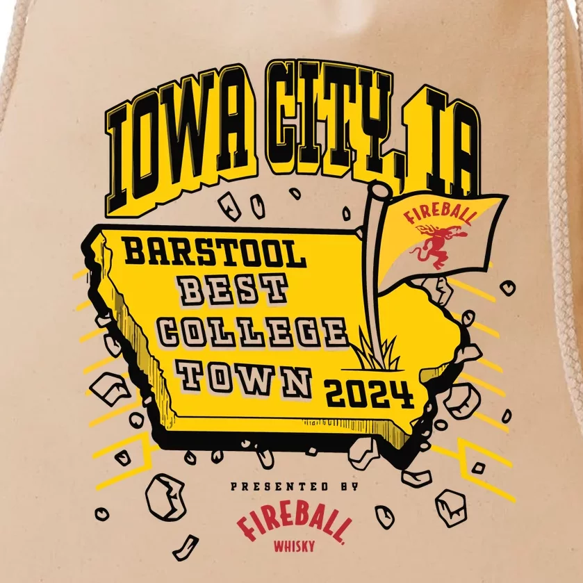 Best College Town Iowa City Drawstring Bag