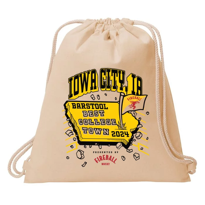 Best College Town Iowa City Drawstring Bag