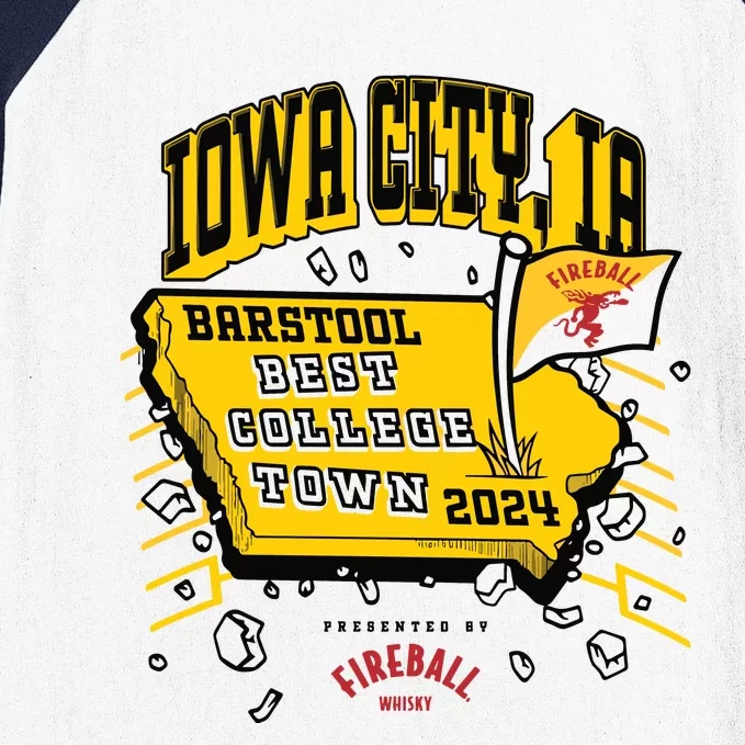 Best College Town Iowa City Baseball Sleeve Shirt