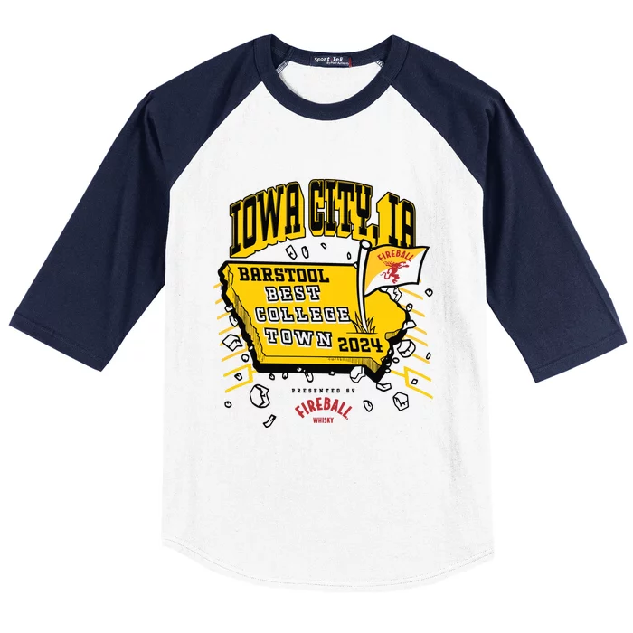 Best College Town Iowa City Baseball Sleeve Shirt