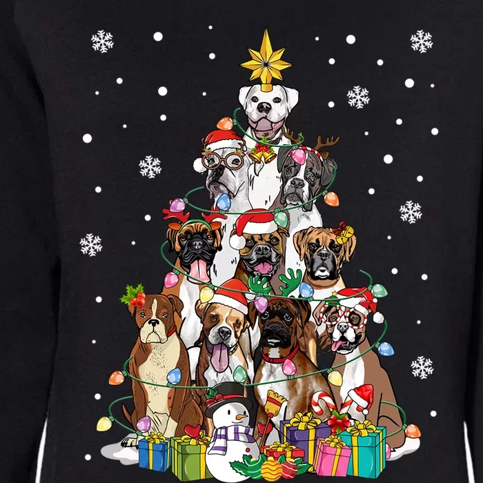 Boxers Christmas Tree Santa Boxers Mom Dog Lover Christmas Gift Womens California Wash Sweatshirt