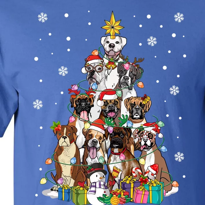 Boxers Christmas Tree Santa Boxers Mom Dog Lover Christmas Gift Tall T-Shirt