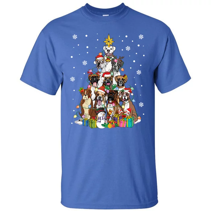 Boxers Christmas Tree Santa Boxers Mom Dog Lover Christmas Gift Tall T-Shirt