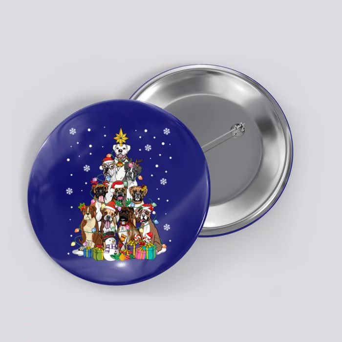 Boxers Christmas Tree Santa Boxers Mom Dog Lover Christmas Gift Button