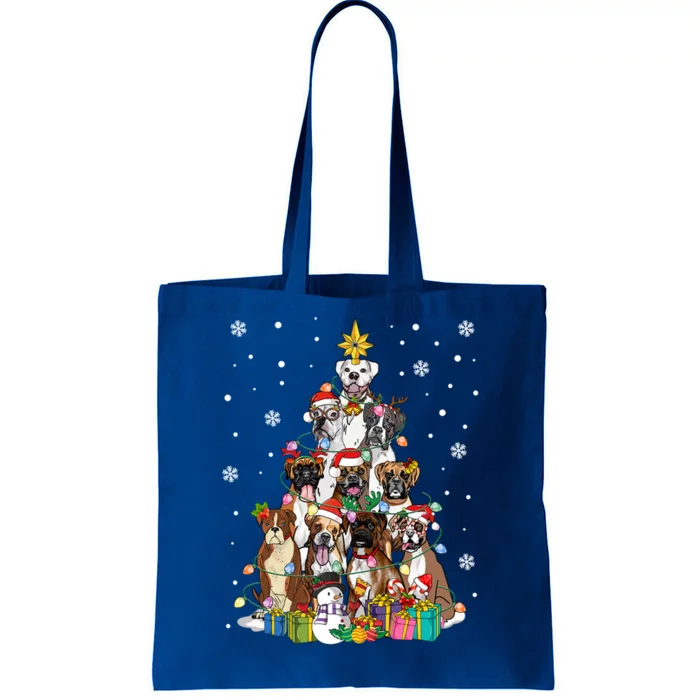 Boxers Christmas Tree Santa Boxers Mom Dog Lover Christmas Gift Tote Bag