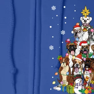 Boxers Christmas Tree Santa Boxers Mom Dog Lover Christmas Gift Full Zip Hoodie