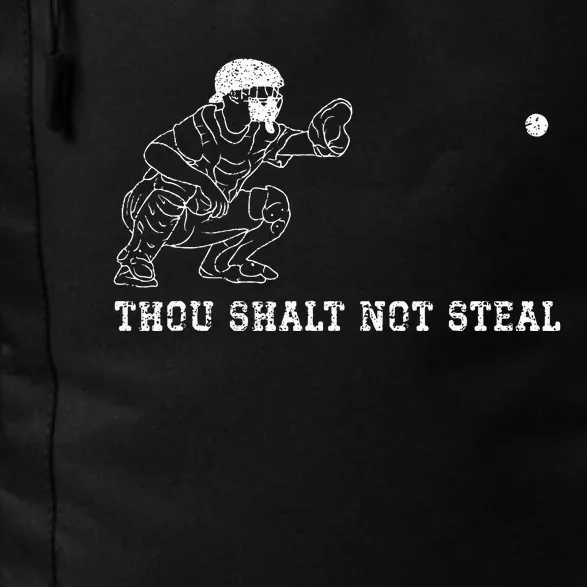 Baseball Catcher Thou Shalt Not Steal Christian Player Coach Daily Commute Backpack