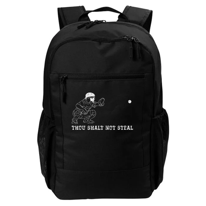 Baseball Catcher Thou Shalt Not Steal Christian Player Coach Daily Commute Backpack