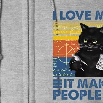 Black Cat Teacher I Love Math It Make People Cry Full Zip Hoodie