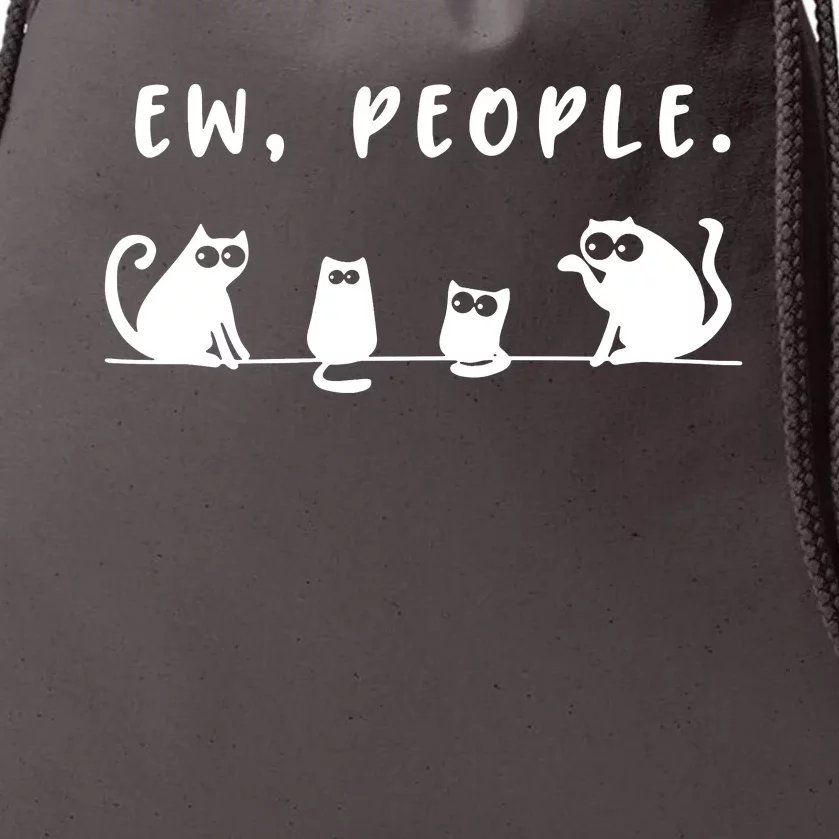 Black Cat Team Ew People Drawstring Bag