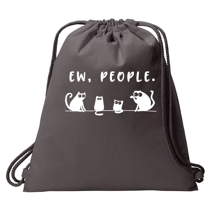 Black Cat Team Ew People Drawstring Bag