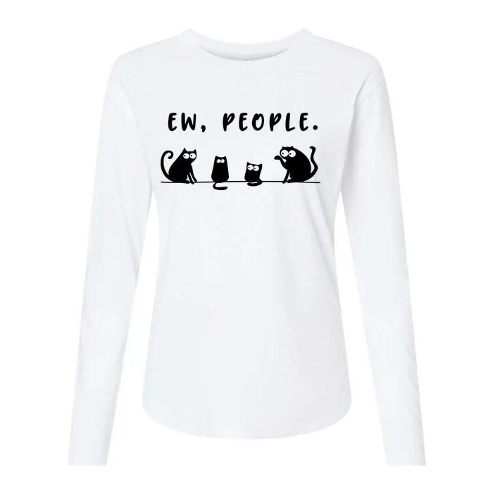 Black Cat Team Ew People Womens Cotton Relaxed Long Sleeve T-Shirt