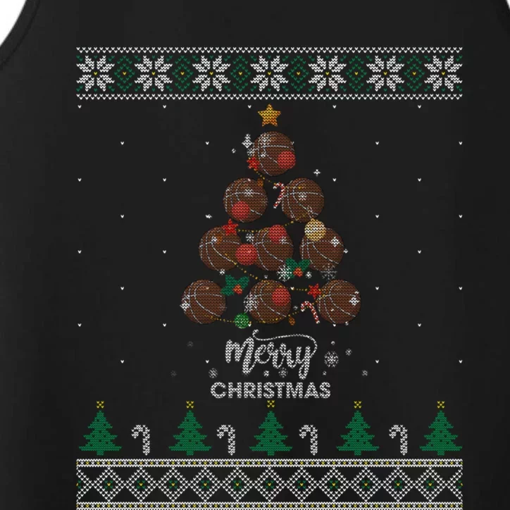 Basketball Christmas Tree Xmas Gift For Basketball Players Gift Performance Tank