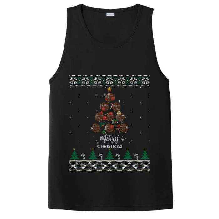 Basketball Christmas Tree Xmas Gift For Basketball Players Gift Performance Tank