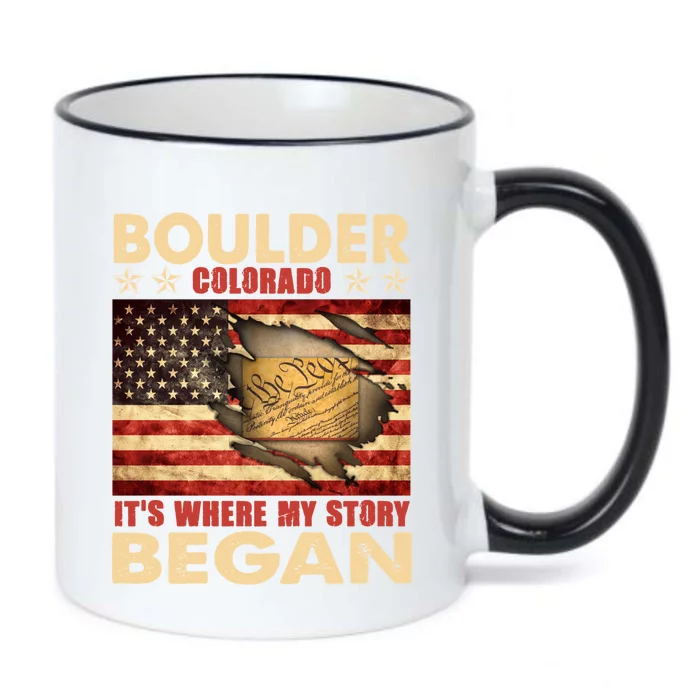 Boulder Colorado Usa Flag Independence Day Great Gift Black Color Changing Mug