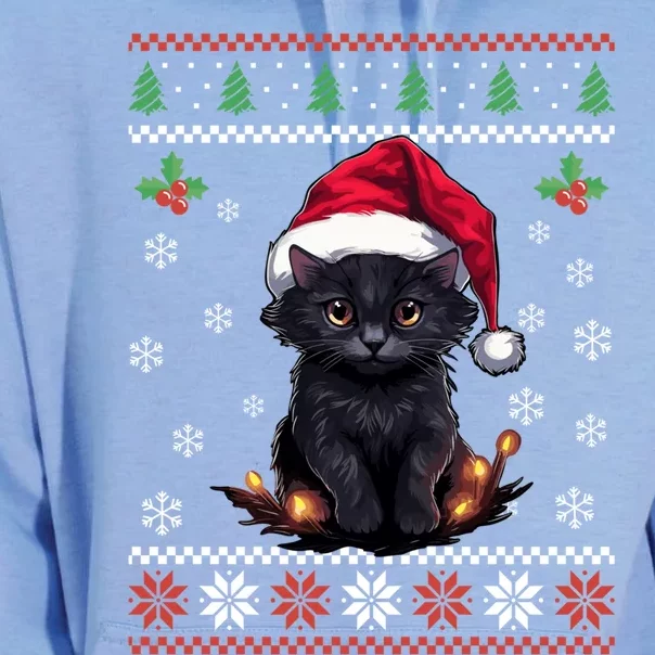 Black Cat Ugly Christmas Sweater Xmas Kitten For Adults Cool Gift Unisex Surf Hoodie